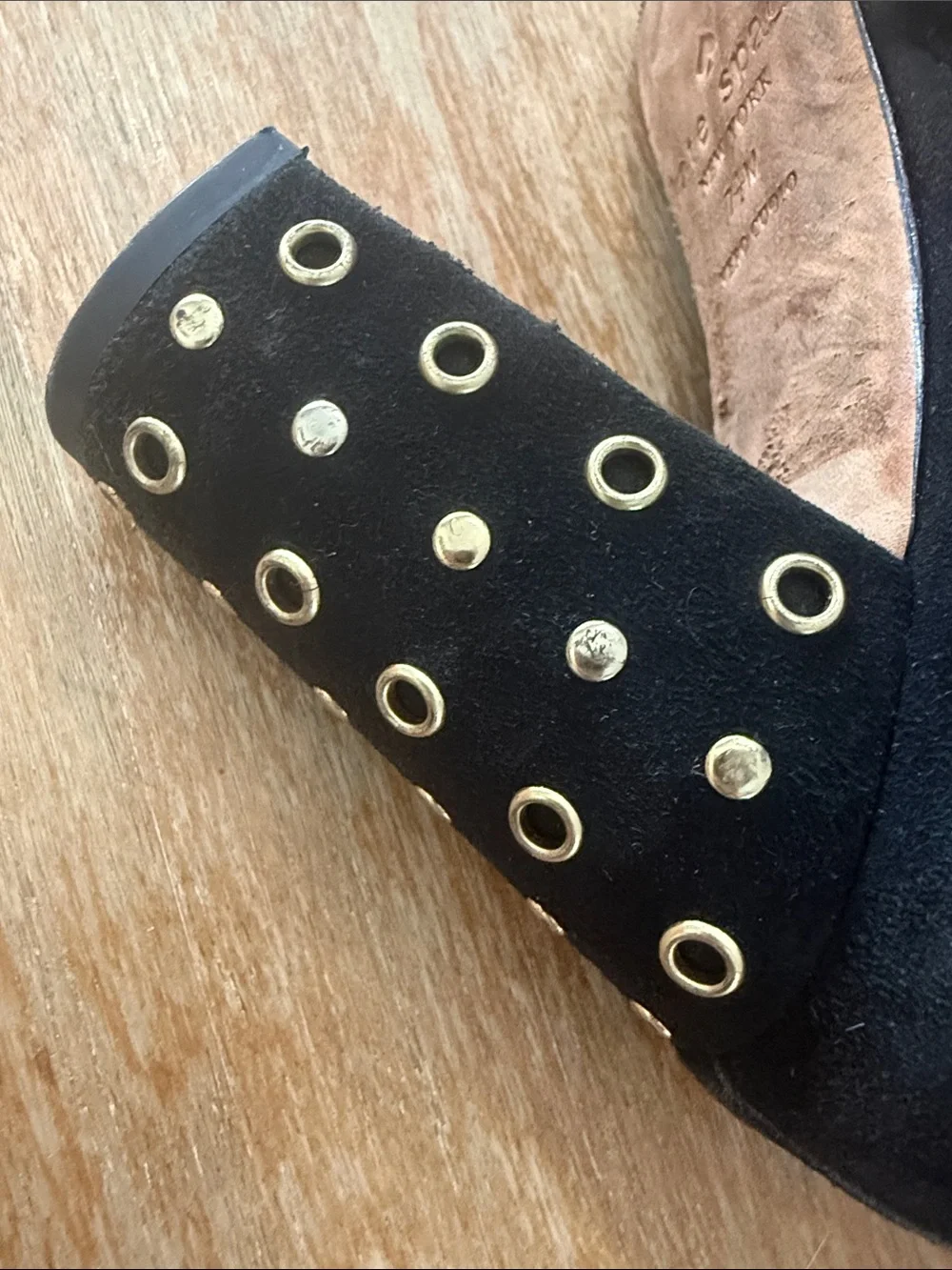 Kate Spade Black Suede Studded Ankle Booties - Size 7.5